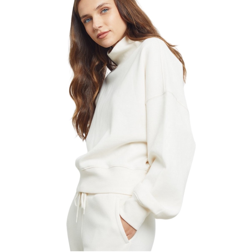 Rails BLAIRE - WINTER WHITE Mock Neck Sweatshirt Size S